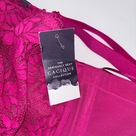 Cacique Asymmetrical Lightly Lined Balconette Bra Size 38H Pink - Picture 4 of 5